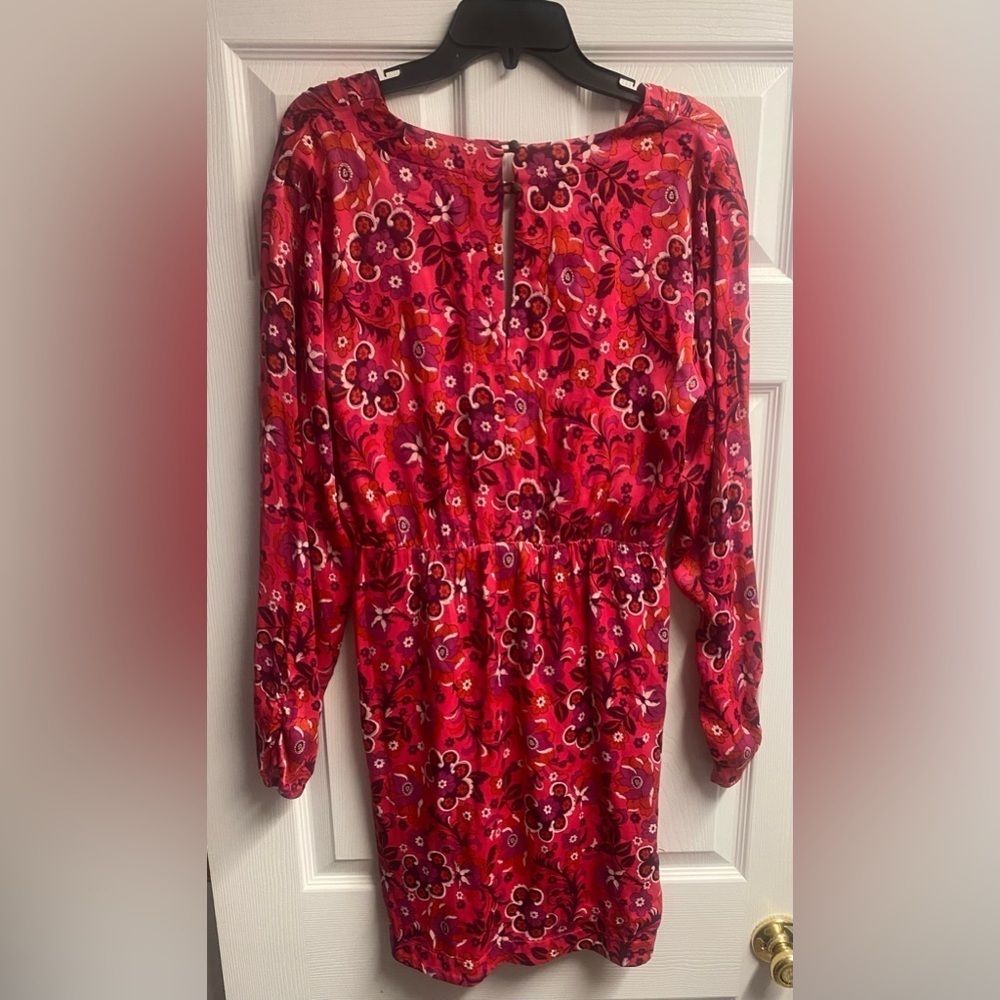 NWT Anthropologie Maeve 100% Viscose Floral Wrap Mini Dress Size Medium - Picture 5 of 5